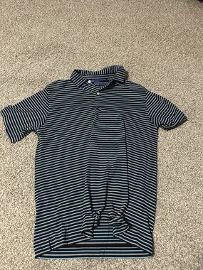 FootJoy Navy & White Striped Performance Polo